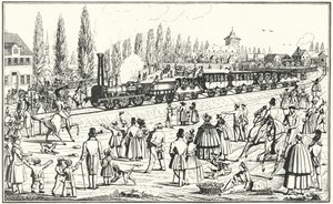 Bavarian Ludwig Railway between Nuremberg and Furth by German School
