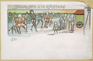 Beach idyll in Rontgen style, cartoon about X-rays, c.1896-99