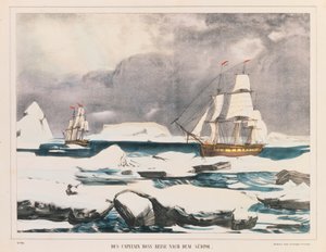 British Polar Explorer Captain Ross Expedition to Antarctica, published by J. Scholz, Mainz, between 1839-42 by German School