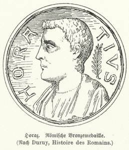 Bronze medal depicting the Roman poet Horace by German School