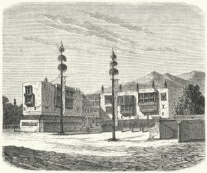 Buddhist Monastery in Tibet (engraving) by German School