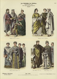 Byzantine Costumes, First Half of 6th Century by German School