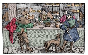 Changer: barter and exchange. 16th century German xylography