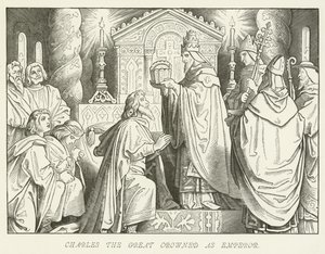 Charles the Great Crowned as Emperor by German School