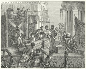 Construction of a temple on the Acropolis, Athens
