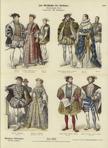 Costume of French Royalty and Nobility, 16th Century by German School
