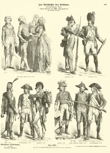 Costumes and Military Uniforms of Republican France, 1790s by German School
