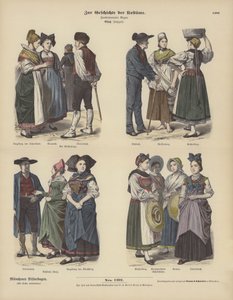 Costumes from Alsace by German School