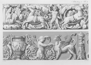 Designs for classical friezes, from Precision Book of Drawings, 1856