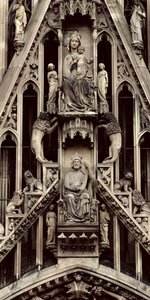 Detail of the Virgin and Child, from the Gable Above the Central Portal on the West Facade by German School