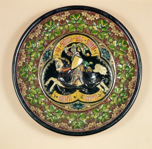 Dish with relief decoration, by Bichweiler of Hamburg, 1880 by German School