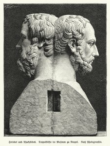 Double bust of Herodotus and Thucydides, Ancient Greek historians by German School