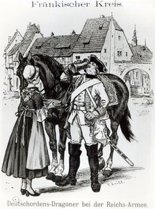 Dragoon of the Teutonic Knights in 1757 by German School