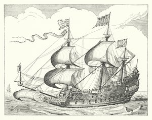 Dutch Warship of the 17th Century by German School