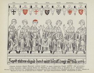 Election of Henry VII of Luxembourg as Holy Roman Emperor, Frankfurt, 27 November 1308 by German School