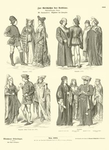 English and French Costumes, 15th Century by German School
