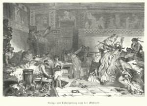 Entertainment After the Meal at a Roman Feast by German School
