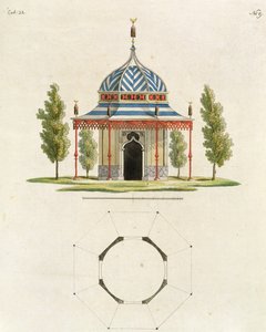 Exterior of a Chinese Garden Temple, from Recent New Ideas for the Garden, published 1779 by German School