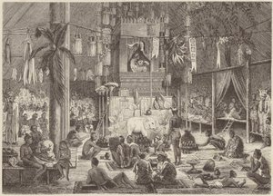 Feast in a Pagoda by German School
