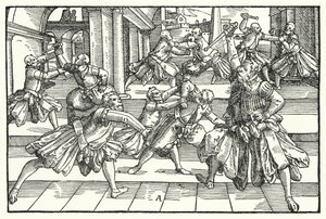 Fencing scene