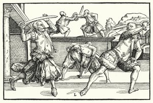 Fencing Scene (engraving) by German School