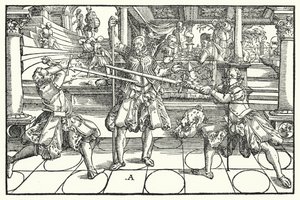 Fencing Scene by German School