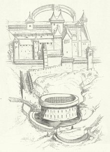 Fortifications of Carcassonne, France by German School