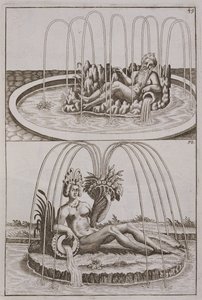 Fountains, from Architectura Curiosa Nova by Georg Andreas Bockler