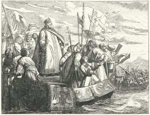 Frederick Barbarossa and His Army Crossing the Bosphorus on the Third Crusade by German School