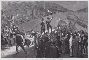 French Soldiers Wounded in the Final Unsuccessful Attempt to Break Out from the Siege of Paris Arriving at the Quai de la Megisserie, Franco-Prussian War, January 1871 by German School