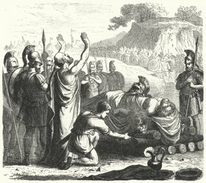 Funeral Ceremony after the Battle of Coronea, 394 BC by German School