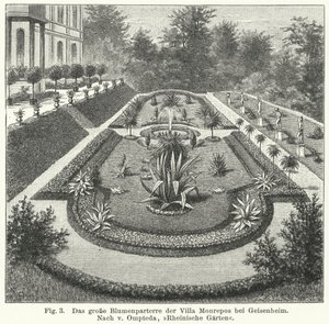 Garden Design: Large Parterre at Monrepos, Estate of Banker and Amateur Astronomer Heinrich Eduard von Lade, Geisenheim, Germany by German School