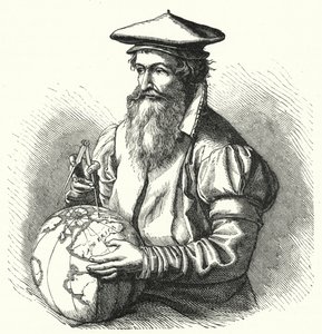 Gerardus Mercator, Flemish geographer and cartographer (engraving)