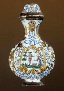 German Art: Fragrance bottle of the 18th century (enamel; scene of chinoiserie) by German School