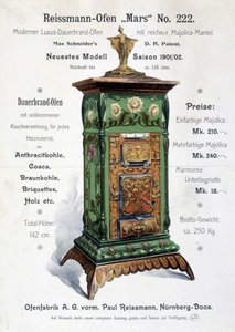 German advertisement for an art nouveau style boiler, late 19th century