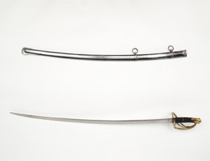 German cavalry sword and scabbard, Orange Free State Artillery, South Africa by German School
