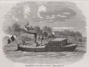 Gunboat on the River Seine during the Siege of Paris, Franco-Prussian War by German School