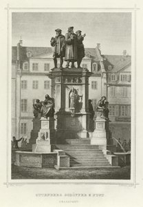 Gutenberg, Schoffer, and Fust, Frankfort by German School