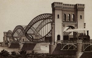 Hamburg: Eisenbahn-Elb-Brucke, The Railroad Bridge across the Elbe by German School