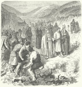 Harald Gille, King of Norway, Undergoing the Ordeal by Fire by German School