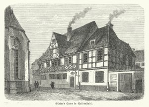 House of the Poet Johann Wilhelm Ludwig Gleim, Halberstadt, Germany (engraving)
