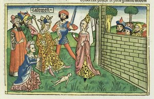 I Kings 3:16-28 Judgement of Solomon, from the Nuremberg Bible by German School