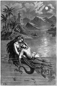 Illustration for The Little Mermaid from Fairy Tales by Hans Christian Andersen, 1869 by German School