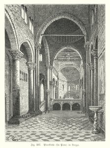 Interior of the Church of Santa Maria della Pieve, Arezzo, Italy