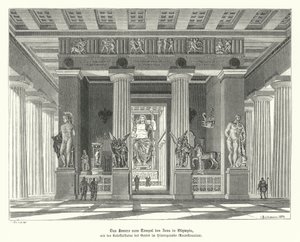 Interior of the Temple of Zeus at Olympia, Ancient Greece by German School