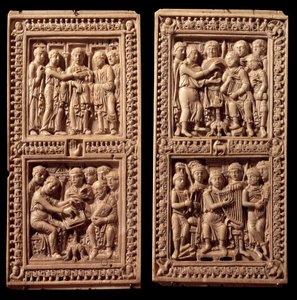 Ivory bindings of the Dagulf Psalter: David, Saint Jerome by German School