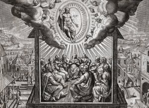Jesus Christ and the Apostles (engraving) by German School