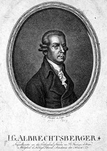 Johann Georg Albrechtsberger (1736-1809) engraved by C.F. Riedel by German School