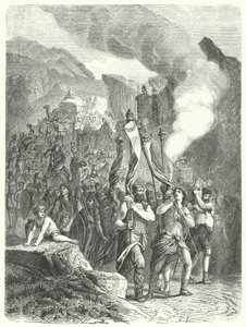 Joshua leading the Israelites in the Promised Land (engraving) by German School