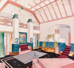 Jugendstil or Early Modernist Style Living Room by German School
